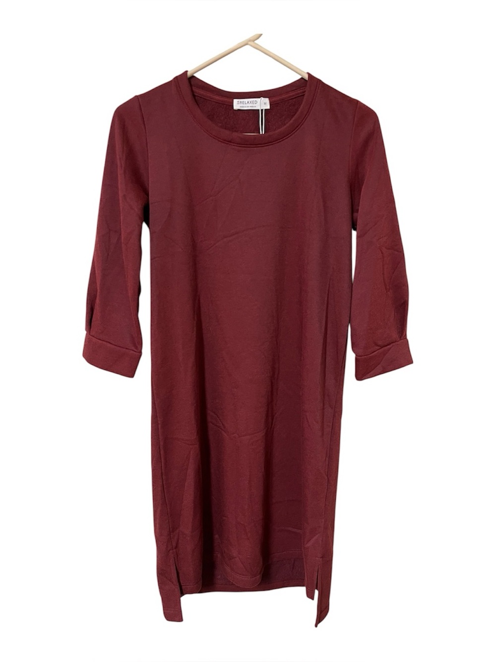 LA Relaxed Juliet Women's Medium 3/4 Sleeve Dress Fleece Lined Paprika Color NWT